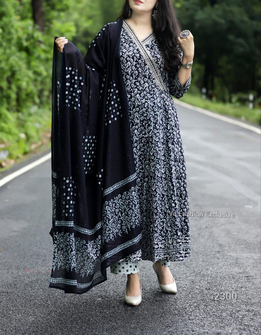 Black Lovers Angrakha Anarkali Readymade Suits Catalog